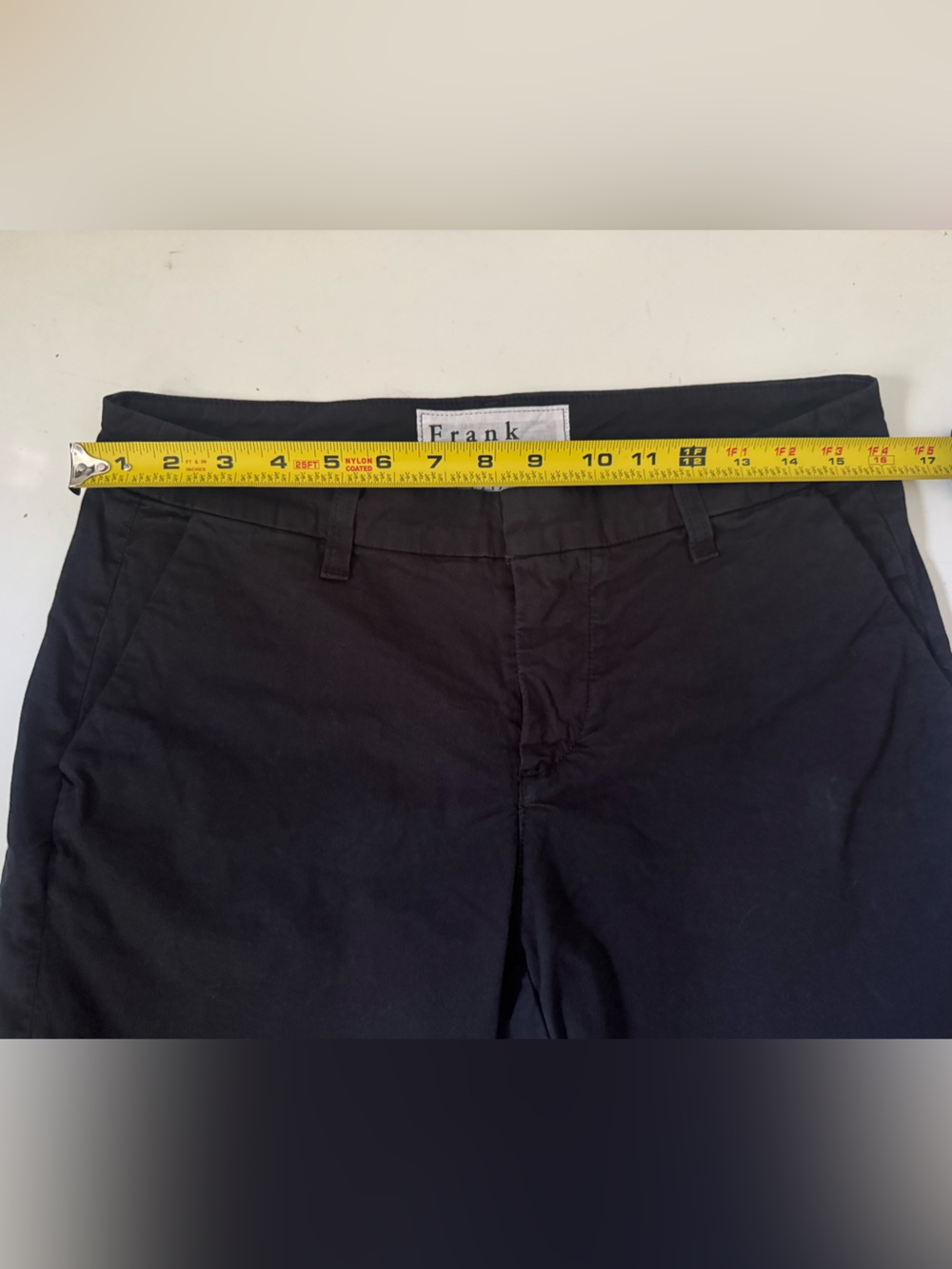 Frank & Eileen Wicklow Italian Cotton Chino Pants Black Size 6 Raw Hem - Picture 12 of 15